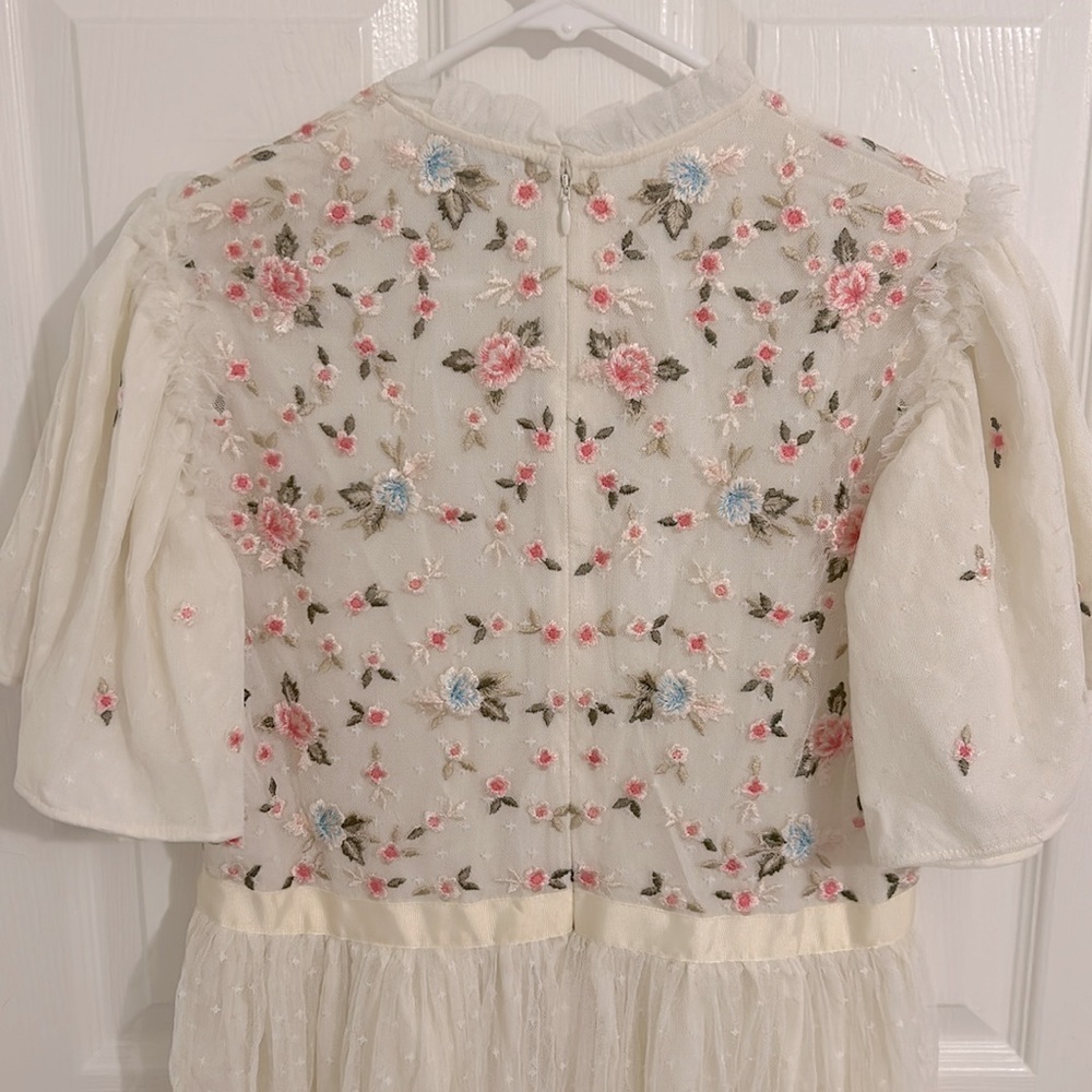 Ivy City Co White Floral Embroidered Lillian Tulle Midi Dress NWT Size Large - Picture 9 of 13